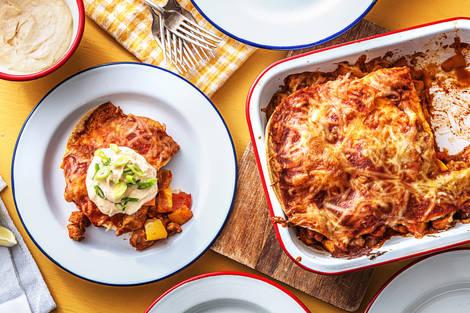 Cheesy Chicken Enchilada Bake